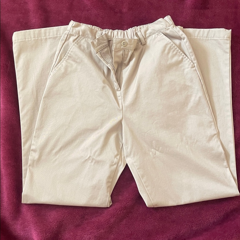 Lands' End Khaki Elastic Waist Pants